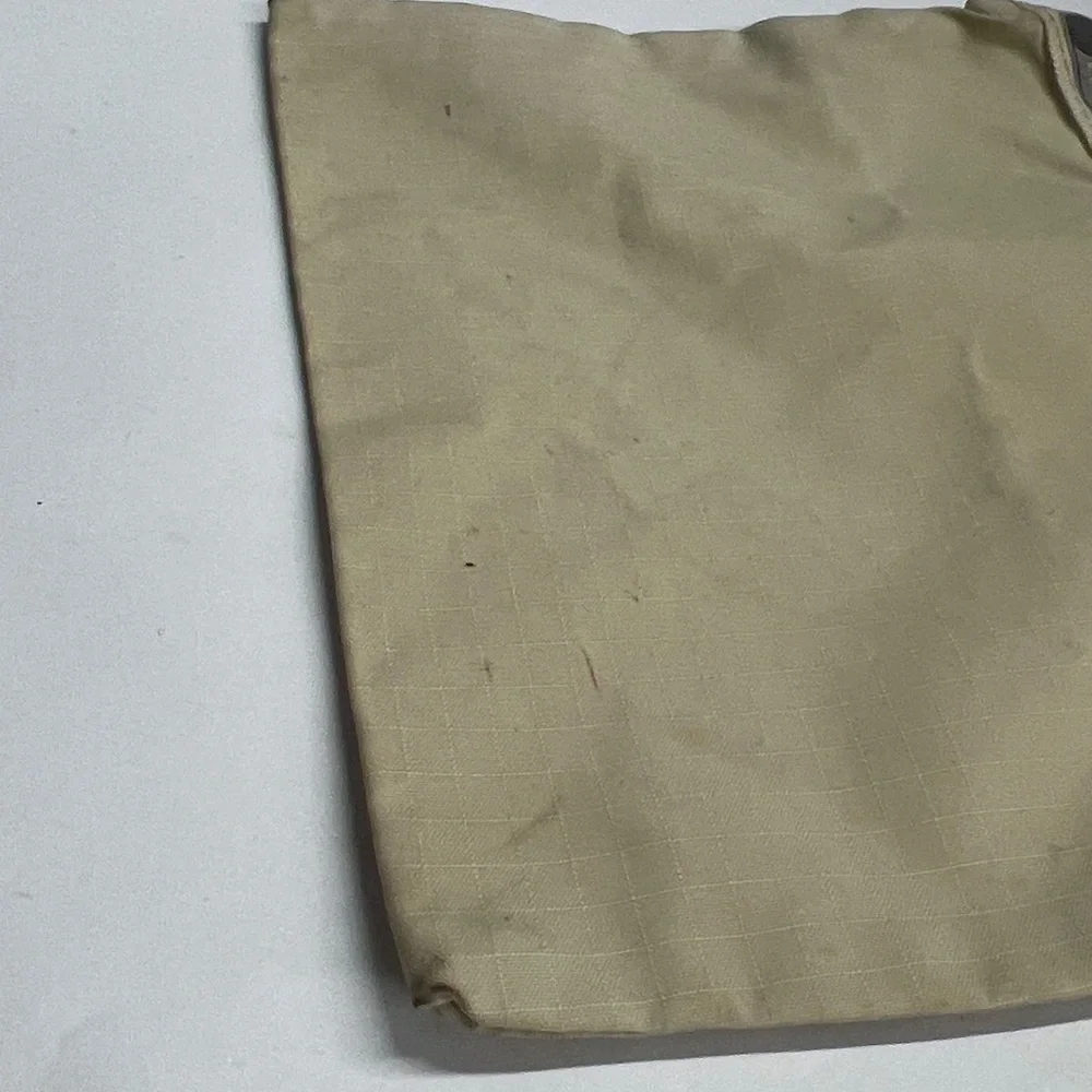 Vintage LeSportsac Bag Tan With White Logo Nylon Made In USA Zipper Pouch